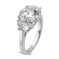 14kw 1ct Lab Grown Diamond VS/SI+ G+ 3ct Round Semi 3 Stone Eng Ring