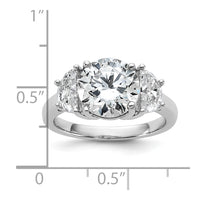 14kw 1ct Lab Grown Diamond VS+ F+ 3ct Round Semi 3 Stone Eng Ring
