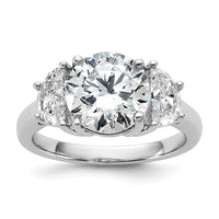 14kw 1ct Lab Grown Diamond VS/SI+ G+ 3ct Round Semi 3 Stone Eng Ring