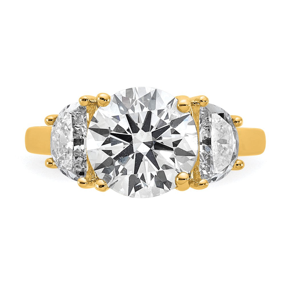 14k 1ct Lab Grown Diamond VS/SI+ G+ 3ct Round Semi 3 Stone Eng Ring