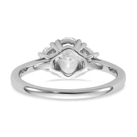 14kw 1 3/8ct Cert Lab Grown Dia VS+ F+ Comp Oval&1/2 Moon Eng Ring