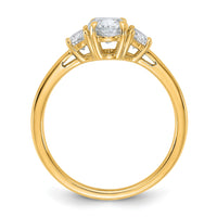 14k 1 3/8ct Cert Lab Grown Dia VS/SI+ G+ Comp Oval&1/2 Moon Eng Ring