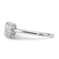 14kw 3/8ct Lab Grown Dia VS+ F+ 1/2 Moon&1ct Oval Semi 3 Stone Eng Ring