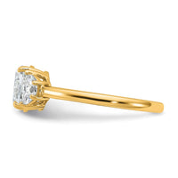 14k 3/8ct Lab Grown Dia VS/SI+ G+ 1/2 Moon&1ct Oval Semi 3 Stone Eng Ring