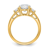14k 3 1/8ct Cert Lab Grown Dia VS+ F+ Comp Oval&1/2 Moon 3 Stone Eng Ring