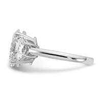 14kw 4ct Cert Lab Grown Dia VS+ F+ Comp Oval&1/2 Moon 3 Stone Eng Ring