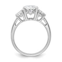 14kw 1ct Lab Grown Dia VS/SI+ G+ Half Moon and 3ct Oval Semi Eng Ring