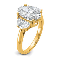 14k 1ct Lab Grown Dia VS/SI+ G+ Half Moon and 3ct Oval Semi Eng Ring