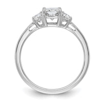 14kw 1 3/8ct Cert Lab Grown Dia VS/SI+ G+ Radiant&1/2 Moon Comp Eng Ring