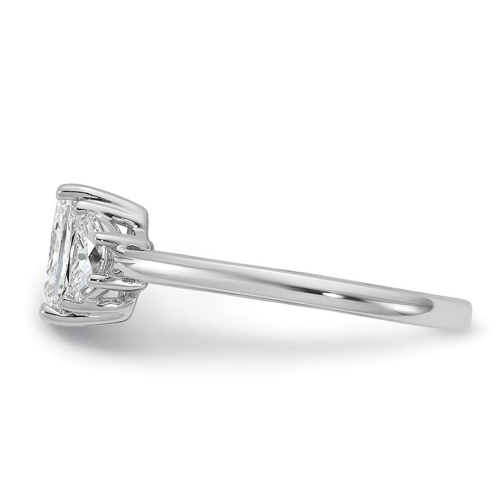 14kw 1 3/8ct Cert Lab Grown Dia VS/SI+ G+ Radiant&1/2 Moon Comp Eng Ring