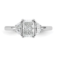 14kw 1 3/8ct Cert Lab Grown Dia VS/SI+ G+ Radiant&1/2 Moon Comp Eng Ring
