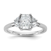 14kw 1 3/8ct Cert Lab Grown Dia VS/SI+ G+ Radiant&1/2 Moon Comp Eng Ring