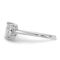 14kw 3/8ct Lab Grown Diamond VS/SI+ G+ 1/2 Moon 1ct Radiant Semi Eng Ring