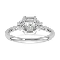 14kw 3/8ct Lab Grown Diamond VS/SI+ G+ 1/2 Moon 1ct Radiant Semi Eng Ring