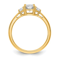 14k 3/8ct Lab Grown Diamond VS/SI+ G+ 1/2 Moon 1ct Radiant Semi Eng Ring