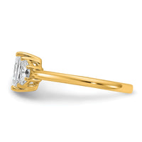 14k 3/8ct Lab Grown Diamond VS/SI+ G+ 1/2 Moon 1ct Radiant Semi Eng Ring