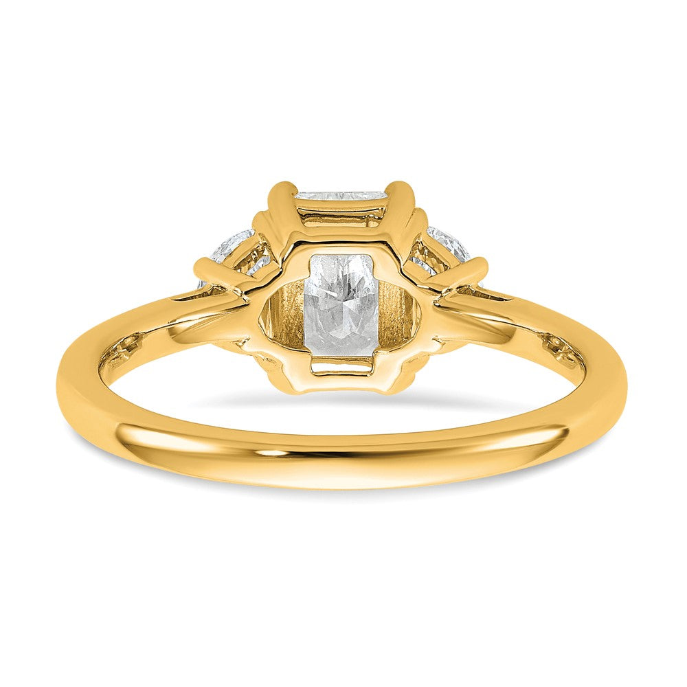 14k 3/8ct Lab Grown Diamond VS/SI+ G+ 1/2 Moon 1ct Radiant Semi Eng Ring