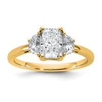 14k 3/8ct Lab Grown Diamond VS/SI+ G+ 1/2 Moon 1ct Radiant Semi Eng Ring