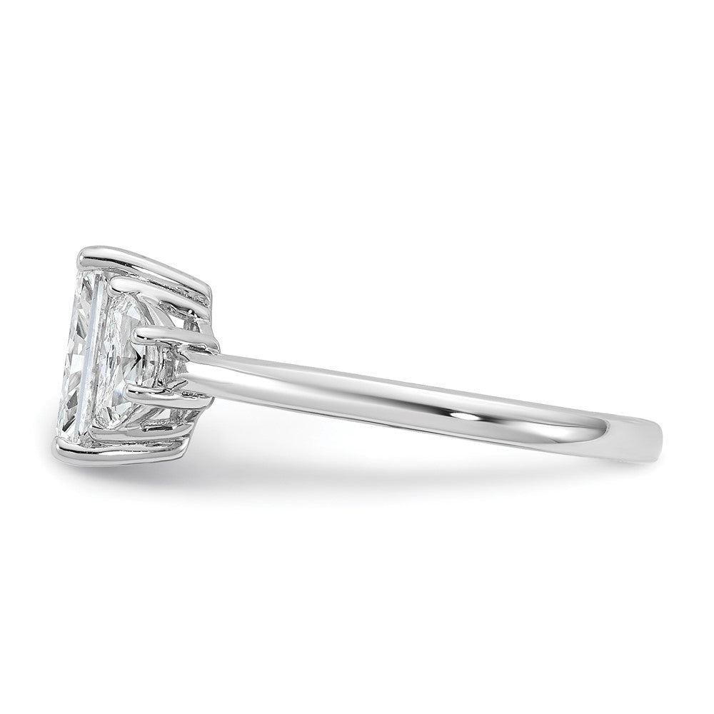 14kw 2ct Cert Lab Grown Diamond VS+ F+ Radiant&1/2 Moon Comp Eng Ring