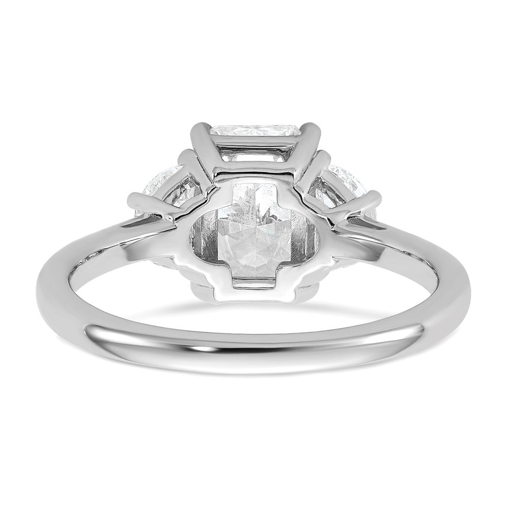 14kw 2ct Cert Lab Grown Diamond VS+ F+ Radiant&1/2 Moon Comp Eng Ring