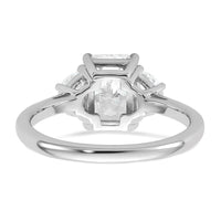 14kw 2ct Cert Lab Grown Diamond VS+ F+ Radiant&1/2 Moon Comp Eng Ring