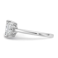 14kw 1/2ct Lab Grown Dia VS/SI+ G+ 1/2 Moon 1 1/2ct Radiant Semi Eng Ring