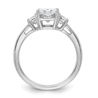 14kw 1/2ct Lab Grown Diamond VS+ F+ 1/2 Moon 2ct Radiant Semi Eng Ring