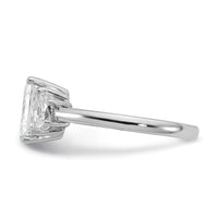 14kw 1/2ct Lab Grown Diamond VS+ F+ 1/2 Moon 2ct Radiant Semi Eng Ring