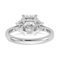 14kw 1/2ct Lab Grown Diamond VS+ F+ 1/2 Moon 2ct Radiant Semi Eng Ring