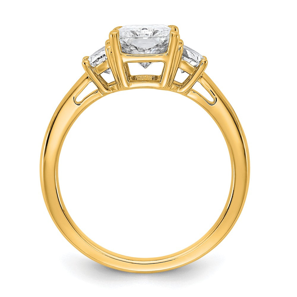 14k 1/2ct Lab Grown Diamond VS/SI+ G+ 1/2 Moon 2ct Radiant Semi Eng Ring