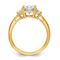 14k 1/2ct Lab Grown Diamond VS/SI+ G+ 1/2 Moon 2ct Radiant Semi Eng Ring