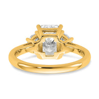 14k 1/2ct Lab Grown Diamond VS/SI+ G+ 1/2 Moon 2ct Radiant Semi Eng Ring