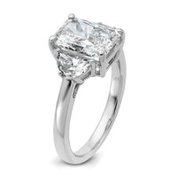 14kw 3 1/8ct Cert Lab Grown Dia VS+ F+ Radiant&1/2 Moon Comp Eng Ring