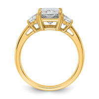 14k 3 1/8ct Cert Lab Grown Dia VS/SI+ G+ Radiant&1/2 Moon Comp Eng Ring