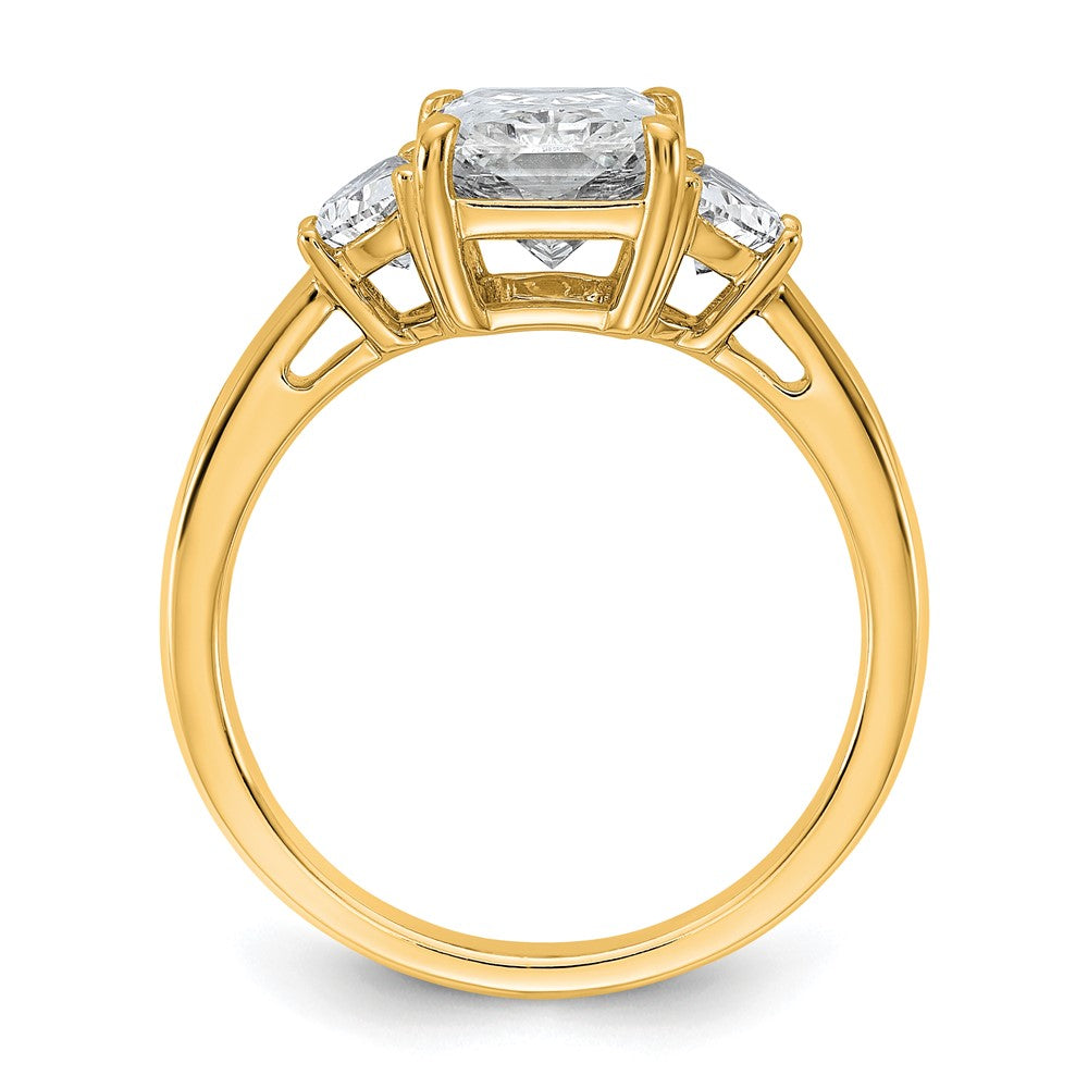 14k 5/8ct Lab Grown Dia VS/SI+ G+ 1/2 Moon 2 1/2ct Radiant Semi Eng Ring