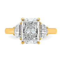 14k 5/8ct Lab Grown Dia VS/SI+ G+ 1/2 Moon 2 1/2ct Radiant Semi Eng Ring