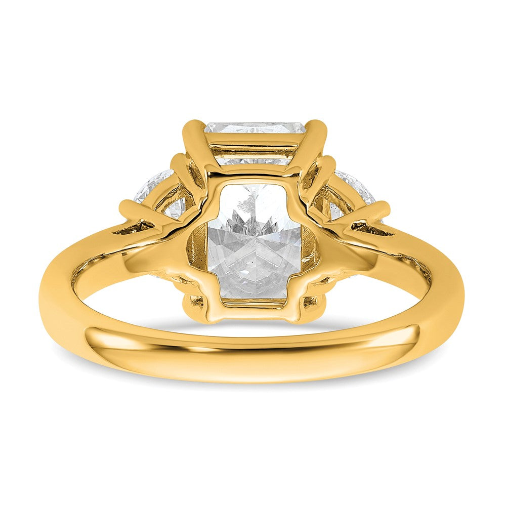 14k 5/8ct Lab Grown Dia VS/SI+ G+ 1/2 Moon 2 1/2ct Radiant Semi Eng Ring