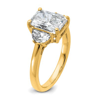 14k 5/8ct Lab Grown Dia VS/SI+ G+ 1/2 Moon 2 1/2ct Radiant Semi Eng Ring