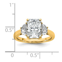 14k 5/8ct Lab Grown Dia VS/SI+ G+ 1/2 Moon 2 1/2ct Radiant Semi Eng Ring