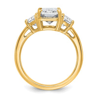 14k 4ct Cert Lab Grown Dia VS/SI+ G+ Radiant&1/2 Moon Comp Eng Ring