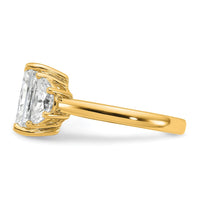 14k 4ct Cert Lab Grown Diamond VS+ F+ Radiant&1/2 Moon Comp Eng Ring