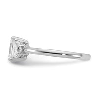 14kw 1 3/8ct Cert Lab Grown Dia VS+ F+ Emerald & 1/2 Moon 3 Stone Eng Ring