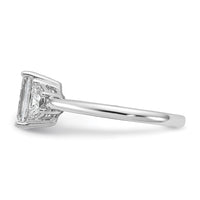14kw 1/2ct Lab Grown Dia VS/SI+ G+ Semi Emerald&1/2 Moon 3Stone Eng Ring