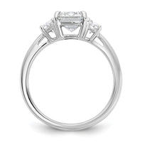 14kw 1/2ct Lab Grown Dia VS/SI+ G+ Semi Emerald&1/2 Moon 3Stone Eng Ring