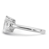 14kw 3 1/8ct Cert Lab Grown Dia VS/SI+ G+ Emerald&1/2 Moon 3Stone Eng Ring