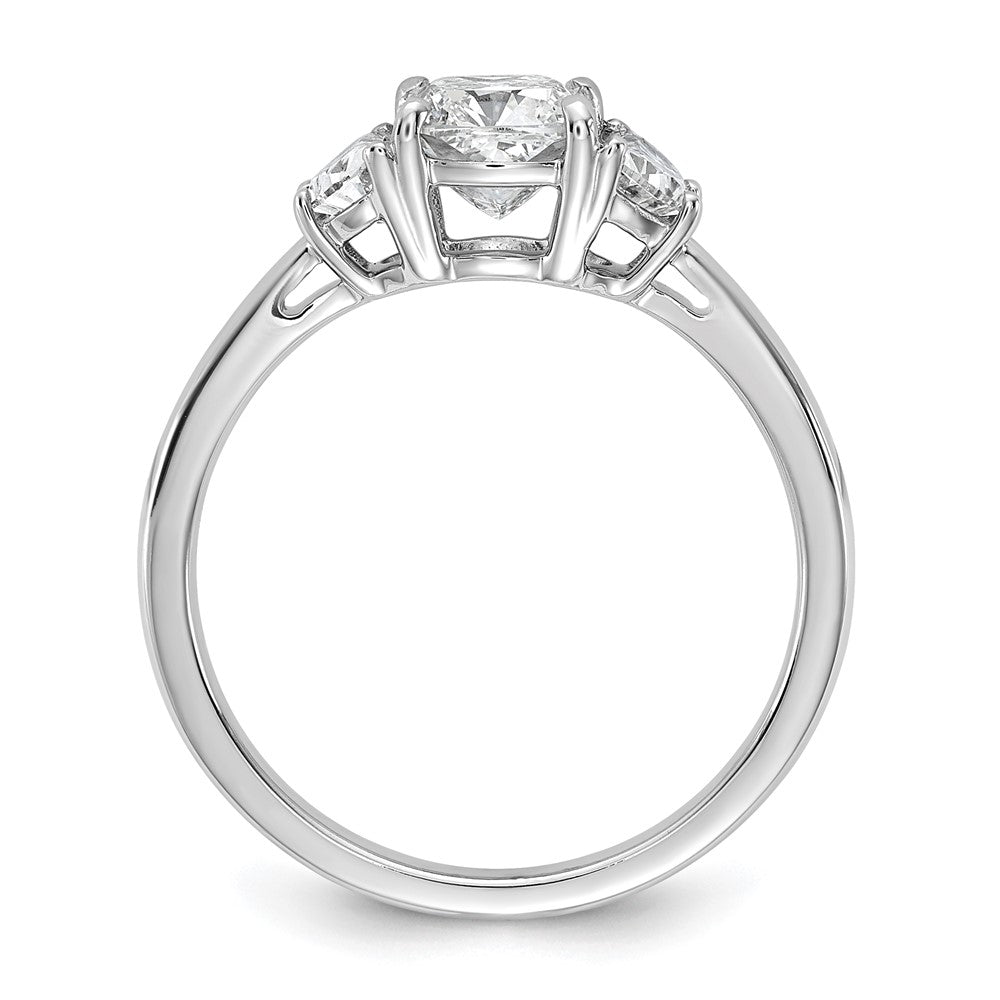 14kw 1 3/8ct Cert Lab Grown Dia VS/SI+ G+ Comp Cushion&Half Moon Eng Ring