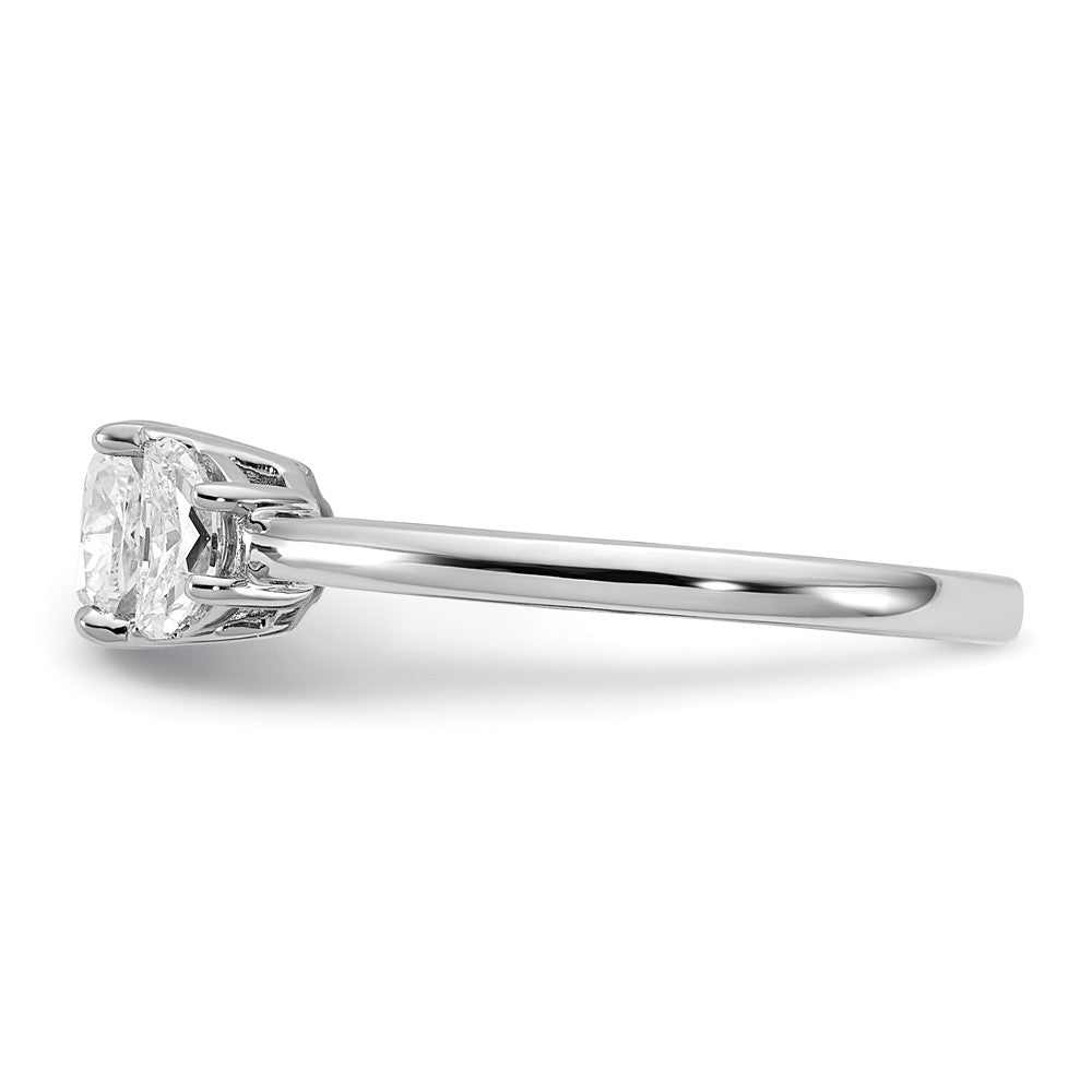 14kw 1 3/8ct Cert Lab Grown Dia VS/SI+ G+ Comp Cushion&Half Moon Eng Ring