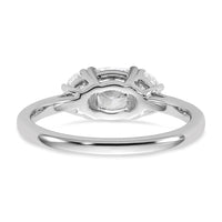 14kw 1 3/8ct Cert Lab Grown Dia VS/SI+ G+ Comp Cushion&Half Moon Eng Ring