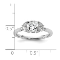 14kw 1 3/8ct Cert Lab Grown Dia VS/SI+ G+ Comp Cushion&Half Moon Eng Ring