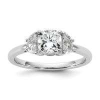 14kw 1 3/8ct Cert Lab Grown Dia VS/SI+ G+ Comp Cushion&Half Moon Eng Ring